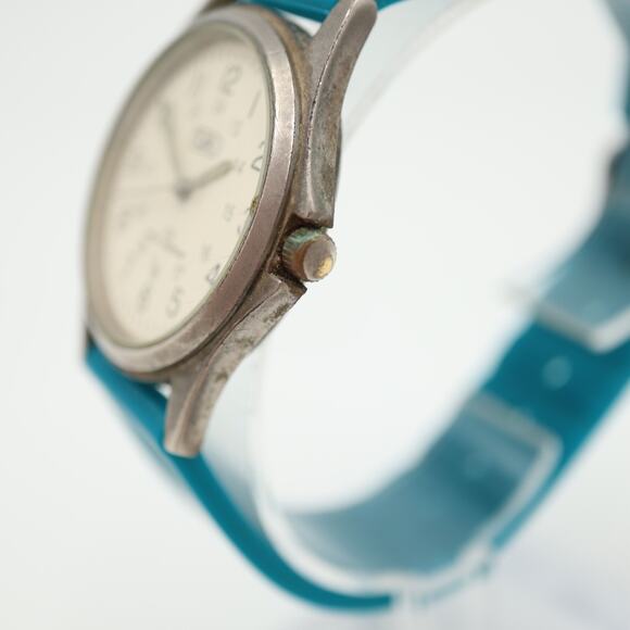 Vintage Tozai Unisex Watch 33mm Round Dial Blue Silicone Strap with New Battery - Picture 11 of 16
